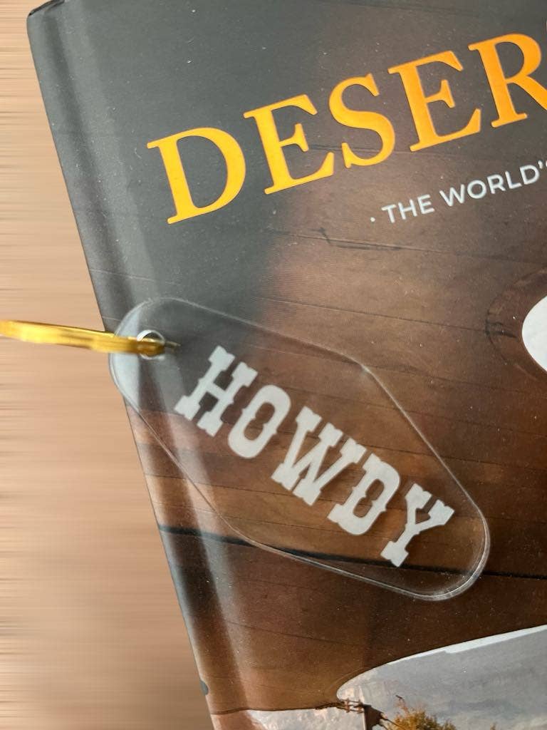 Howdy Keychain Western Keychain Minimalist Jewelry : Gold