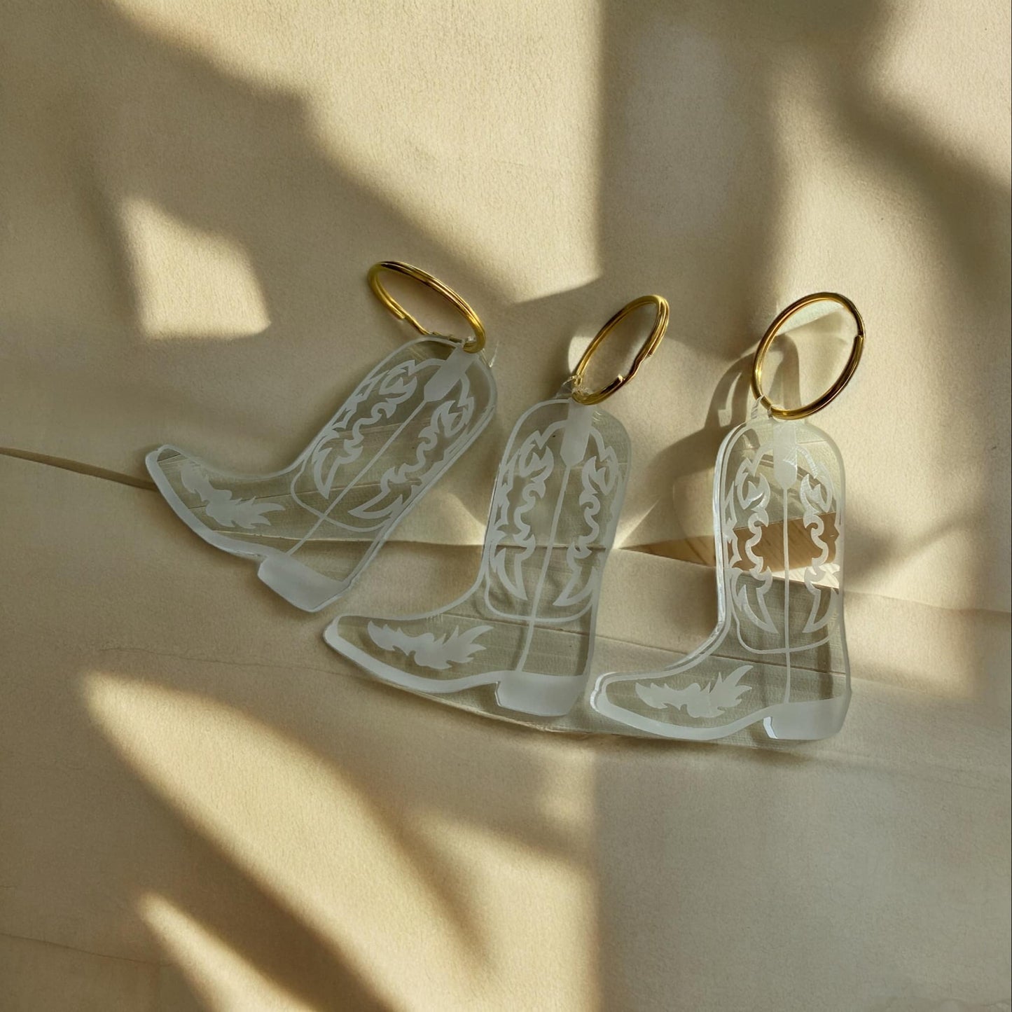 Cowboy Boot Keychain: Gold
