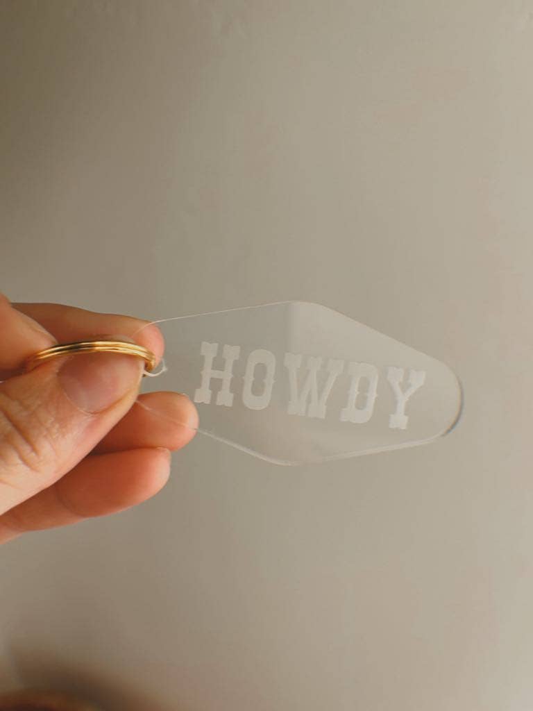 Howdy Keychain Western Keychain Minimalist Jewelry : Gold