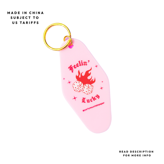 Feelin' Lucky Motel Tag Keychain