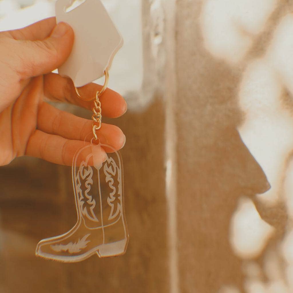 Cowboy Boot Keychain: Gold