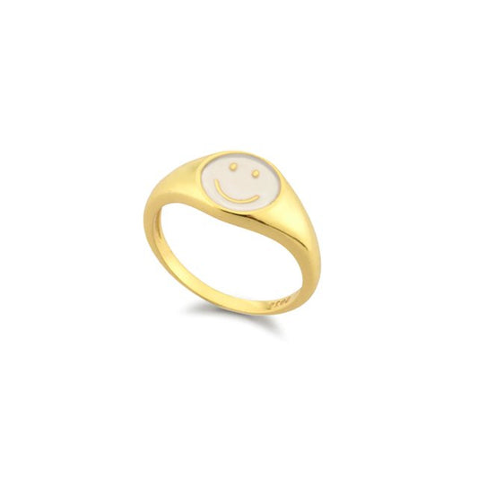 Smiley Enamel Ring