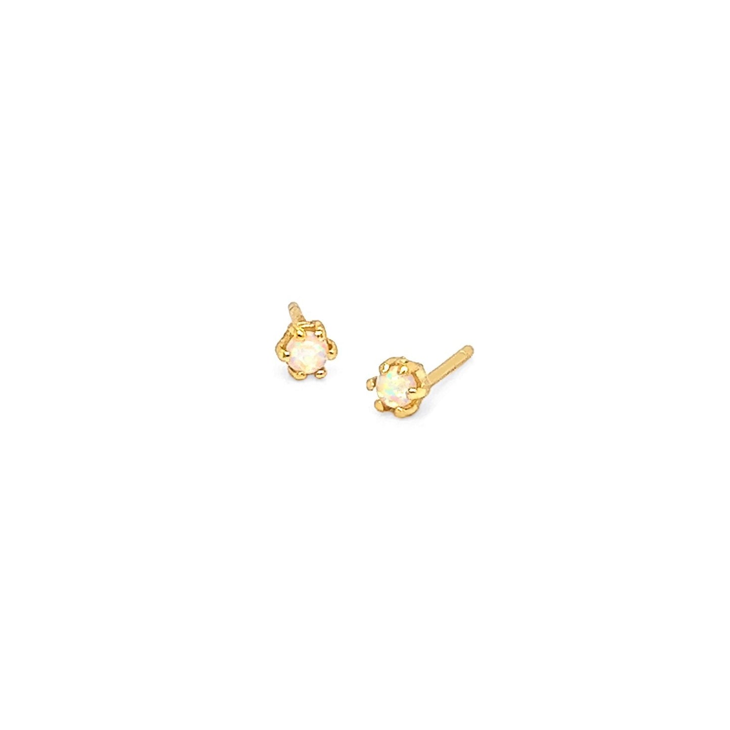 White Opal Studs
