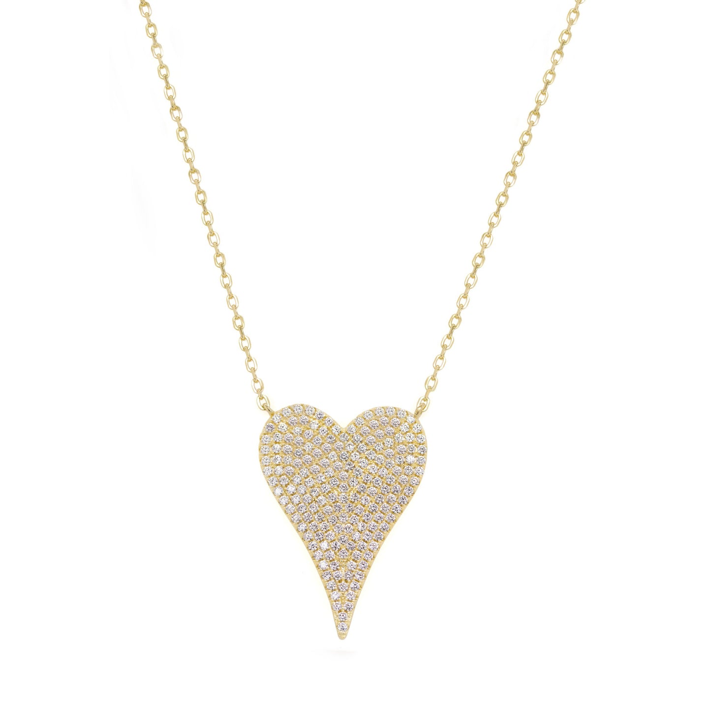 Extra Large Sparkly Pave Heart Necklace