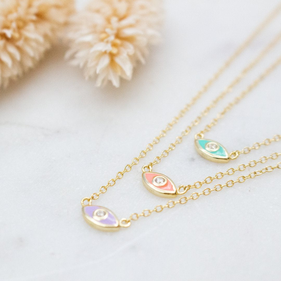 Enamel Evil Eye Necklace
