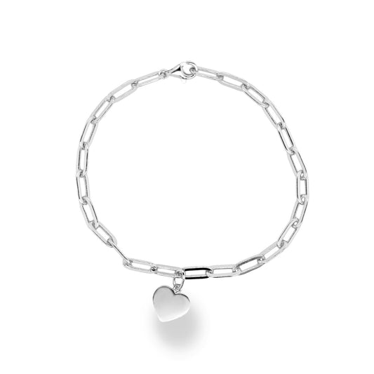 Paperclip Heart Charm Bracelet