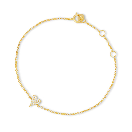 Delicate Sparkly Heart Bracelet