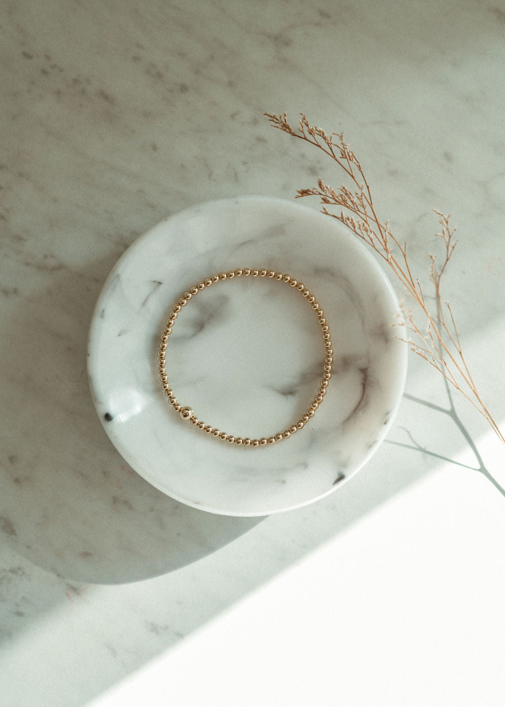 Gold-Filled 3mm Stretch Ball Bracelet