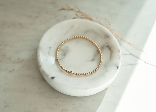 Gold-Filled 3mm Stretch Ball Bracelet