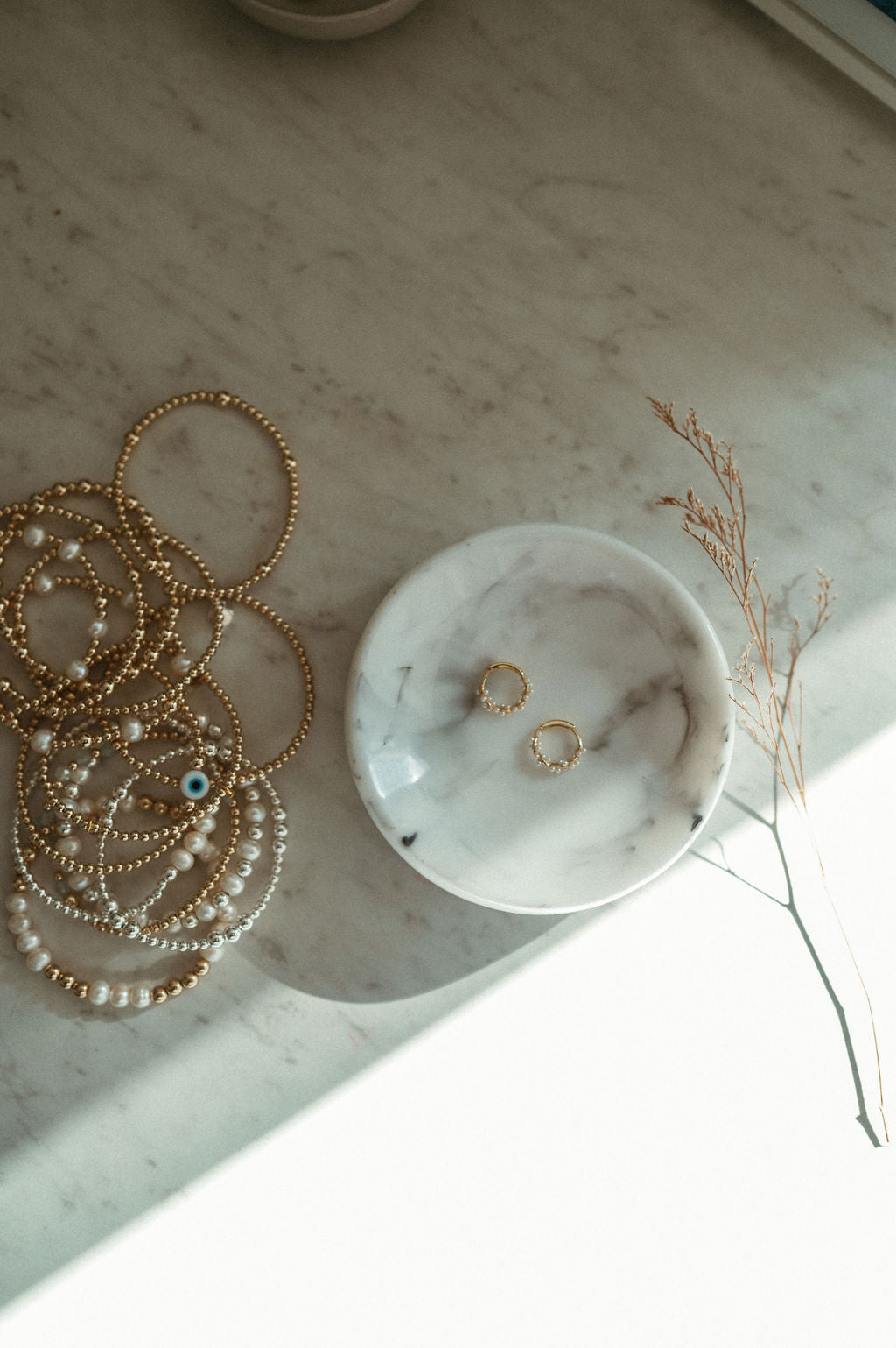 Mini Pearl Cluster Hoops