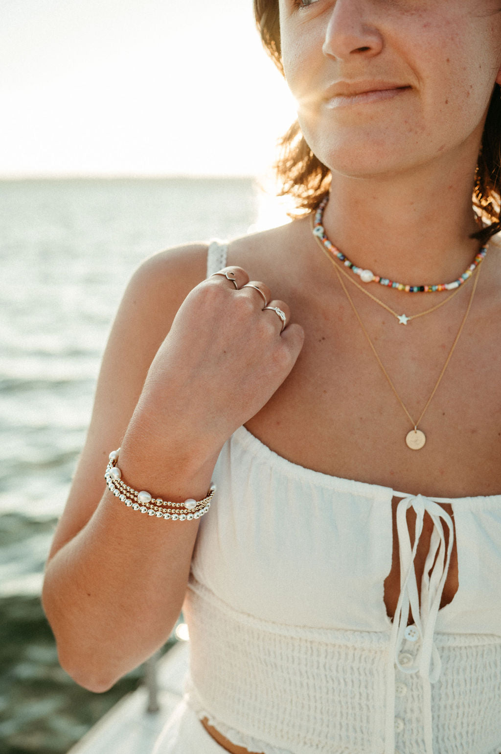 Gold-Filled 3mm Stretch Ball Bracelet