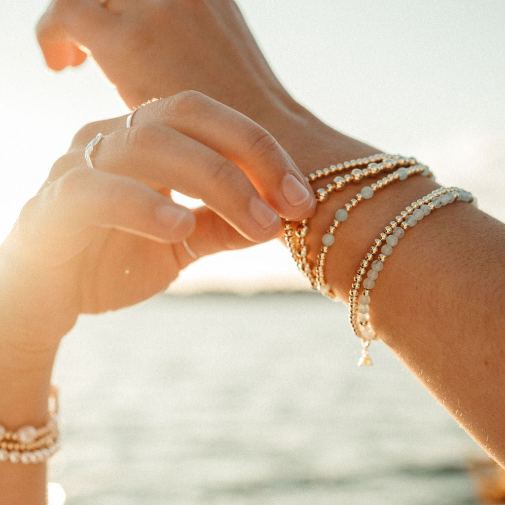 Gold-Filled 3mm Stretch Ball Bracelet