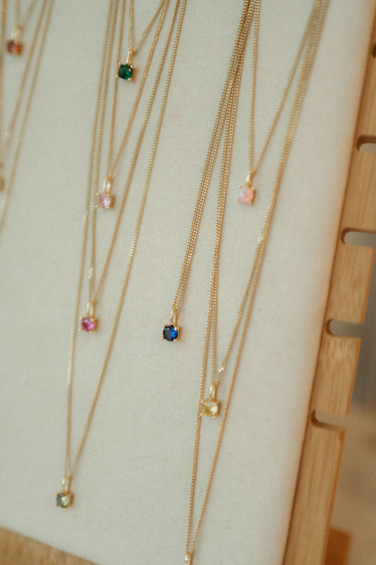 Gold Birthstone Necklace
