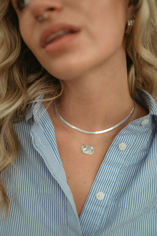 Engravable Oval Necklace