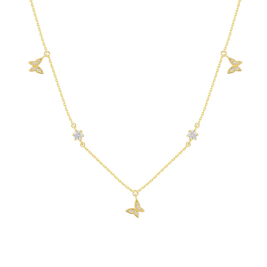 Sparkly Butterfly Charm Necklace