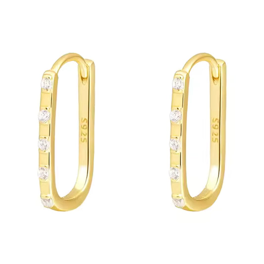 Sparkly Rectangle Hoops