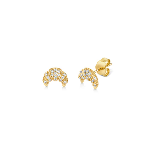 Sparkly Mini Croissant Studs