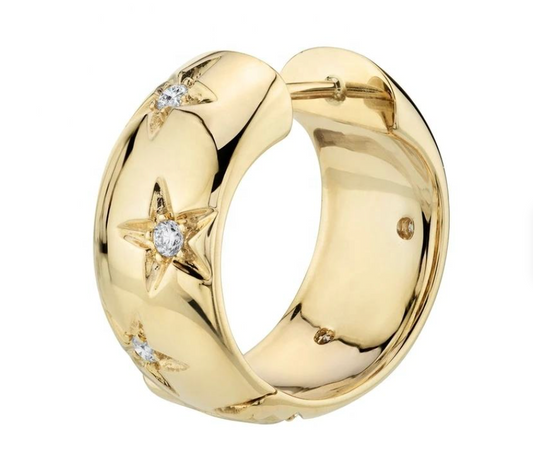 CZ Starburst Chunky 13mm Huggies