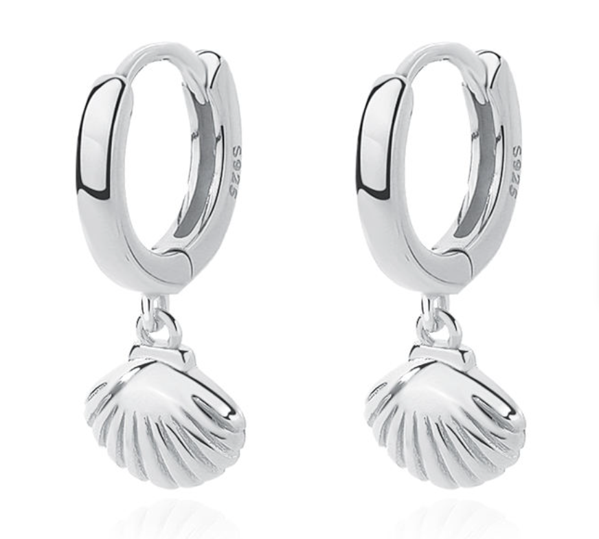 Seashell Drop Huggie Earrings