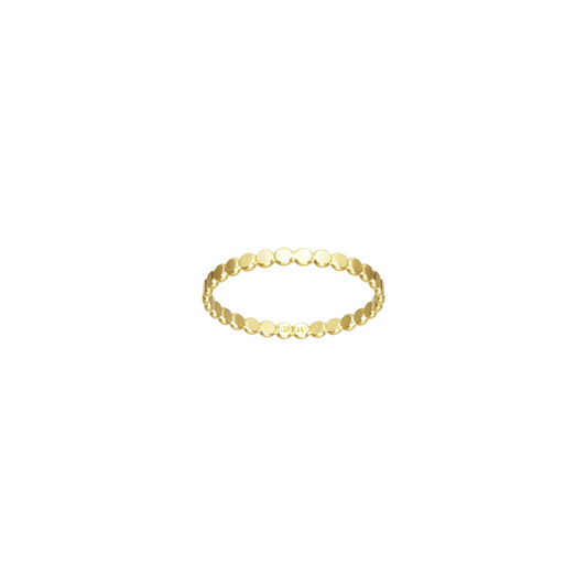 Gold Flat Beaded Ring