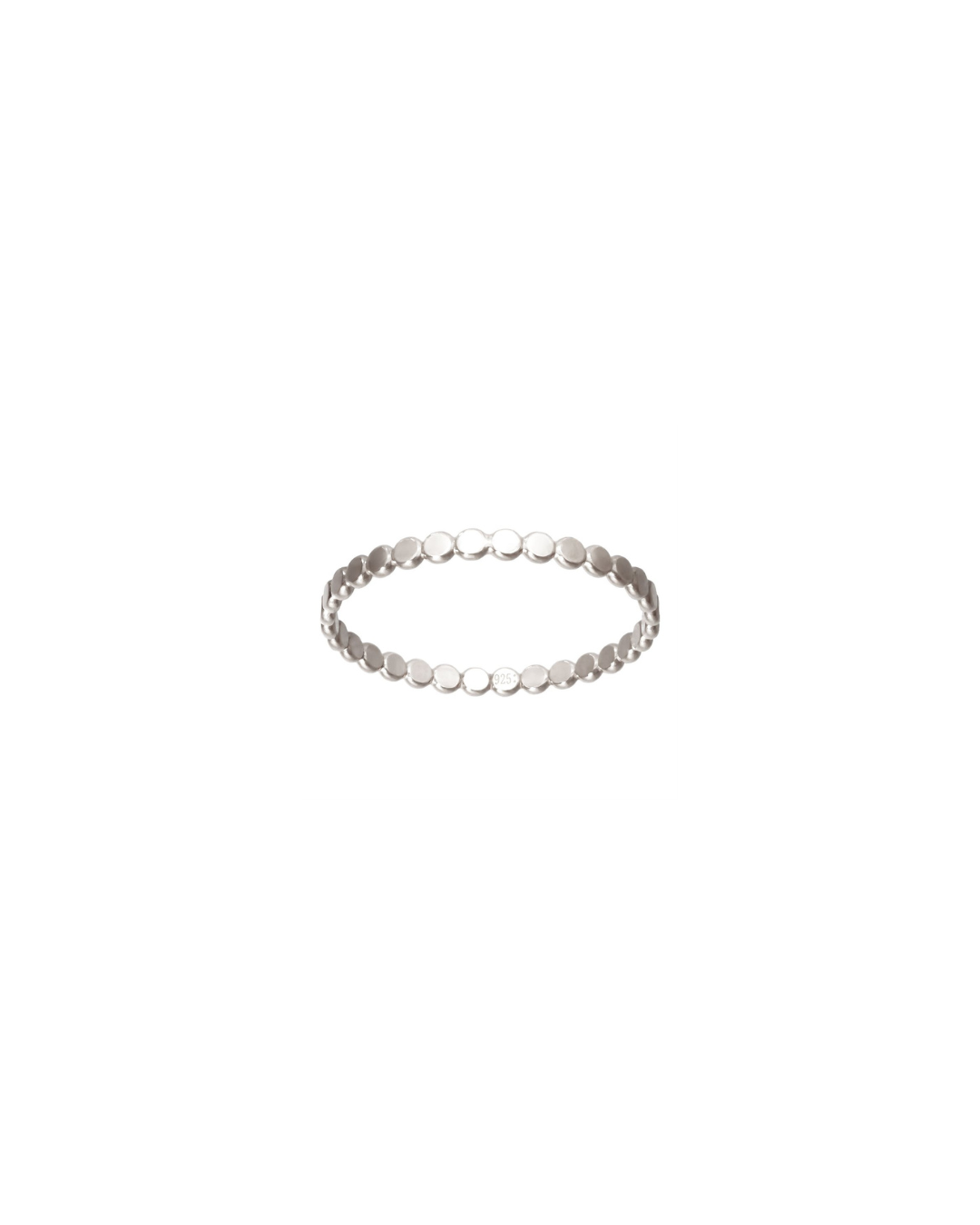 Silver Flat Beaded Ring
