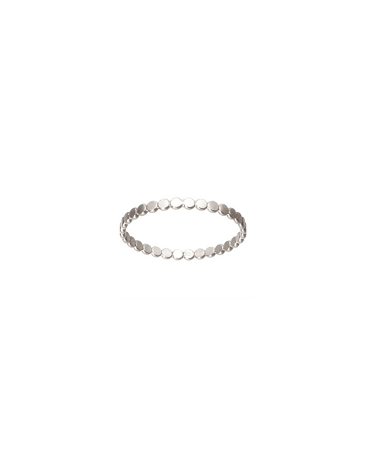 Silver Flat Beaded Ring