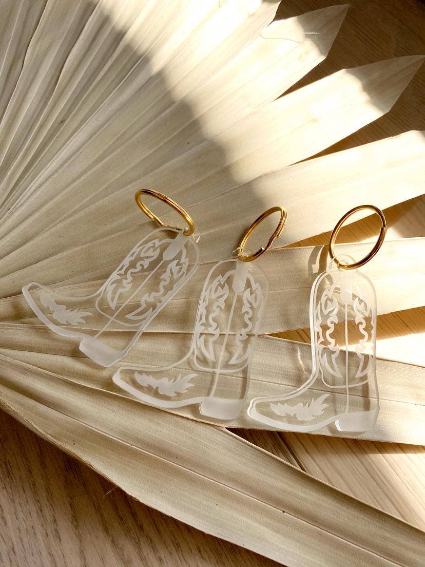 Cowboy Boot Keychain: Gold