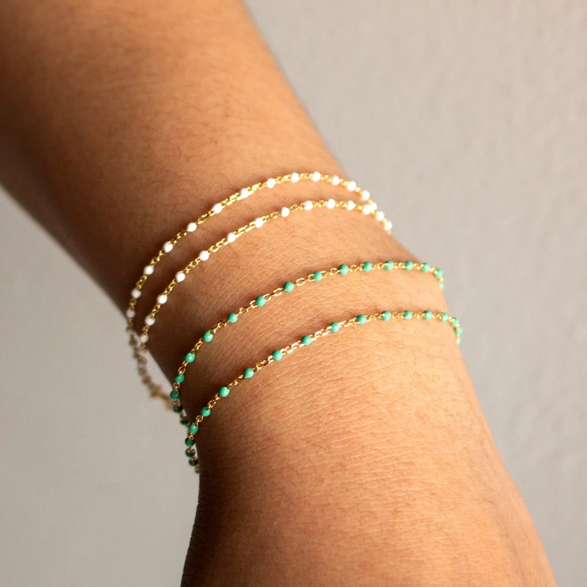 Delicate Double Strand Enamel Bracelet