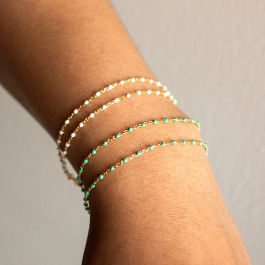 Delicate Double Strand Enamel Bracelet