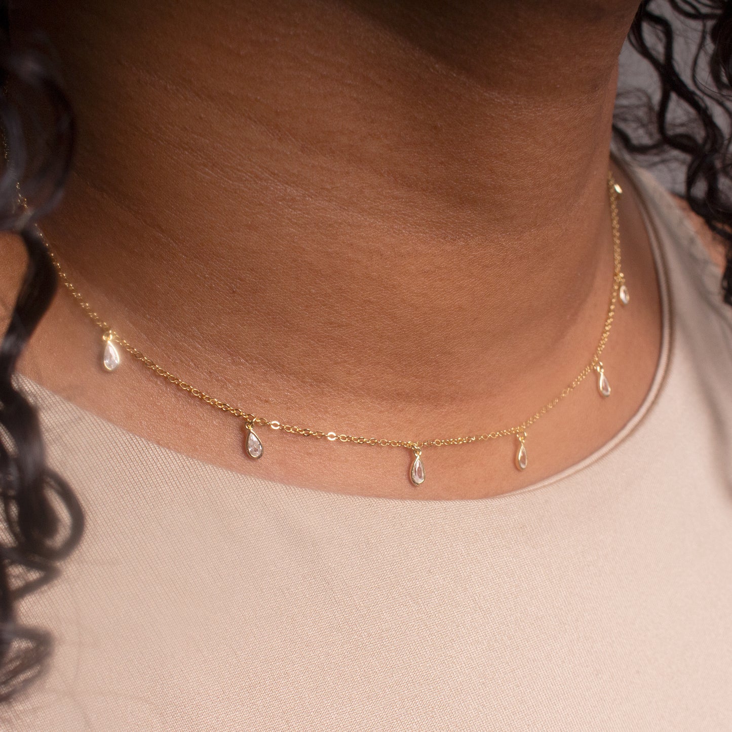 Sparkly Teardrop Choker