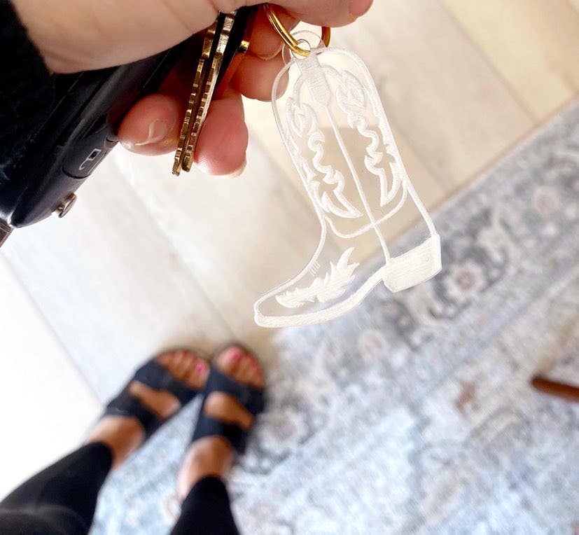 Cowboy Boot Keychain: Gold