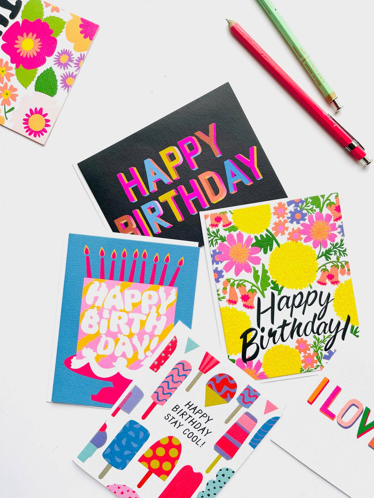 Happy Birthday Pink Cake Dreams Note Card