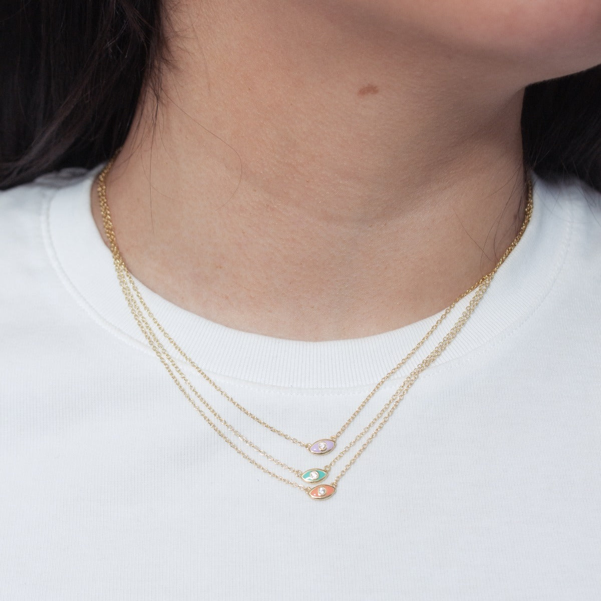 Enamel Evil Eye Necklace