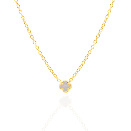 Mini Pearl Clover Necklace