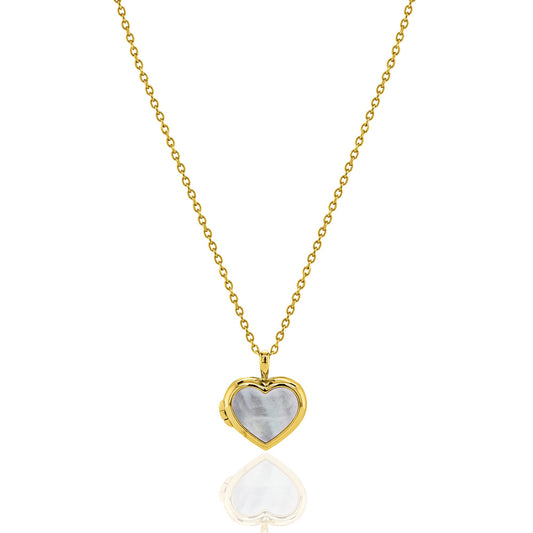 Reversible Heart Pearl / Blue Lapis Locket Necklace