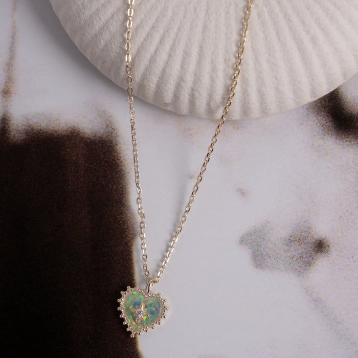 Pearl Starburst Heart Necklace