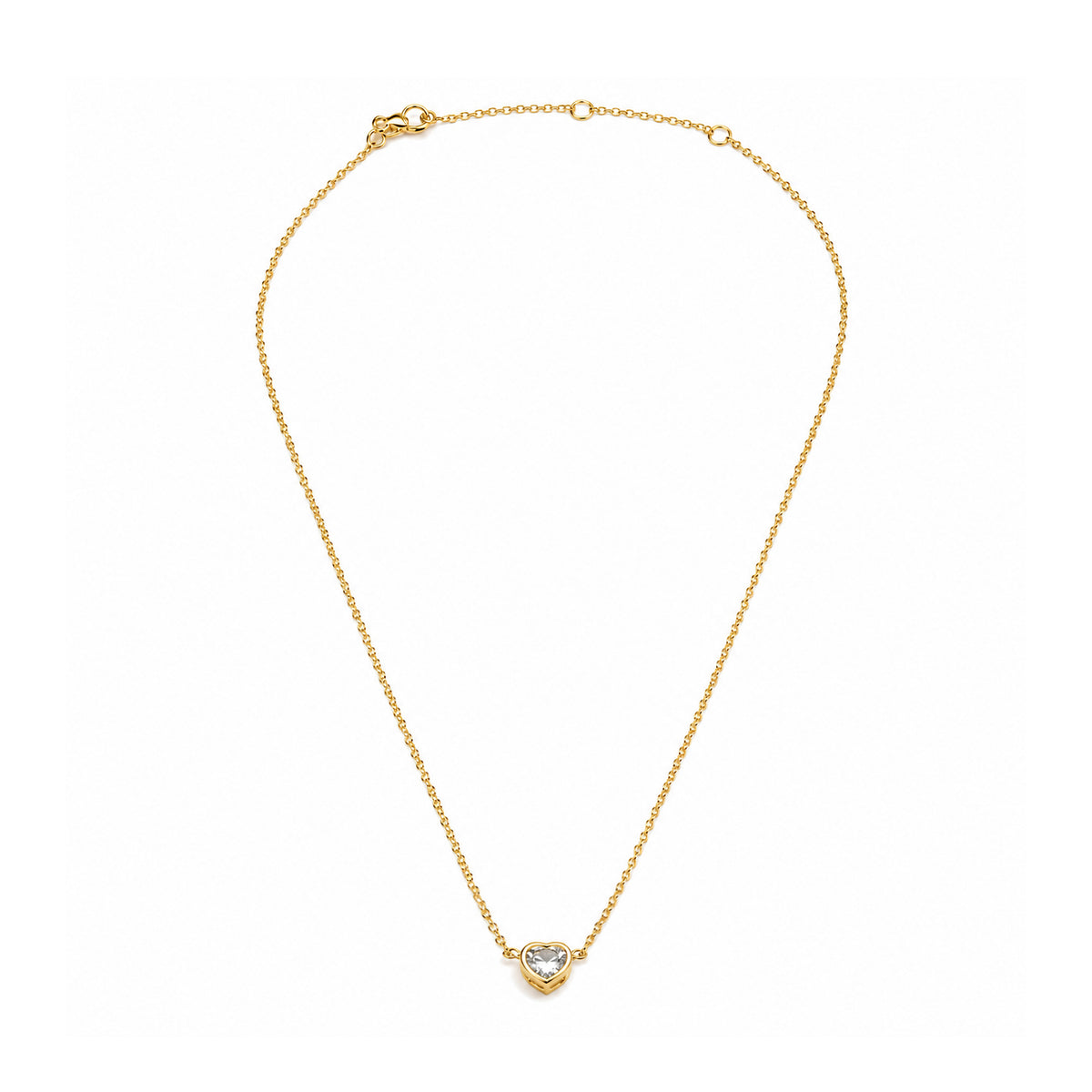 Bezel Heart Necklace