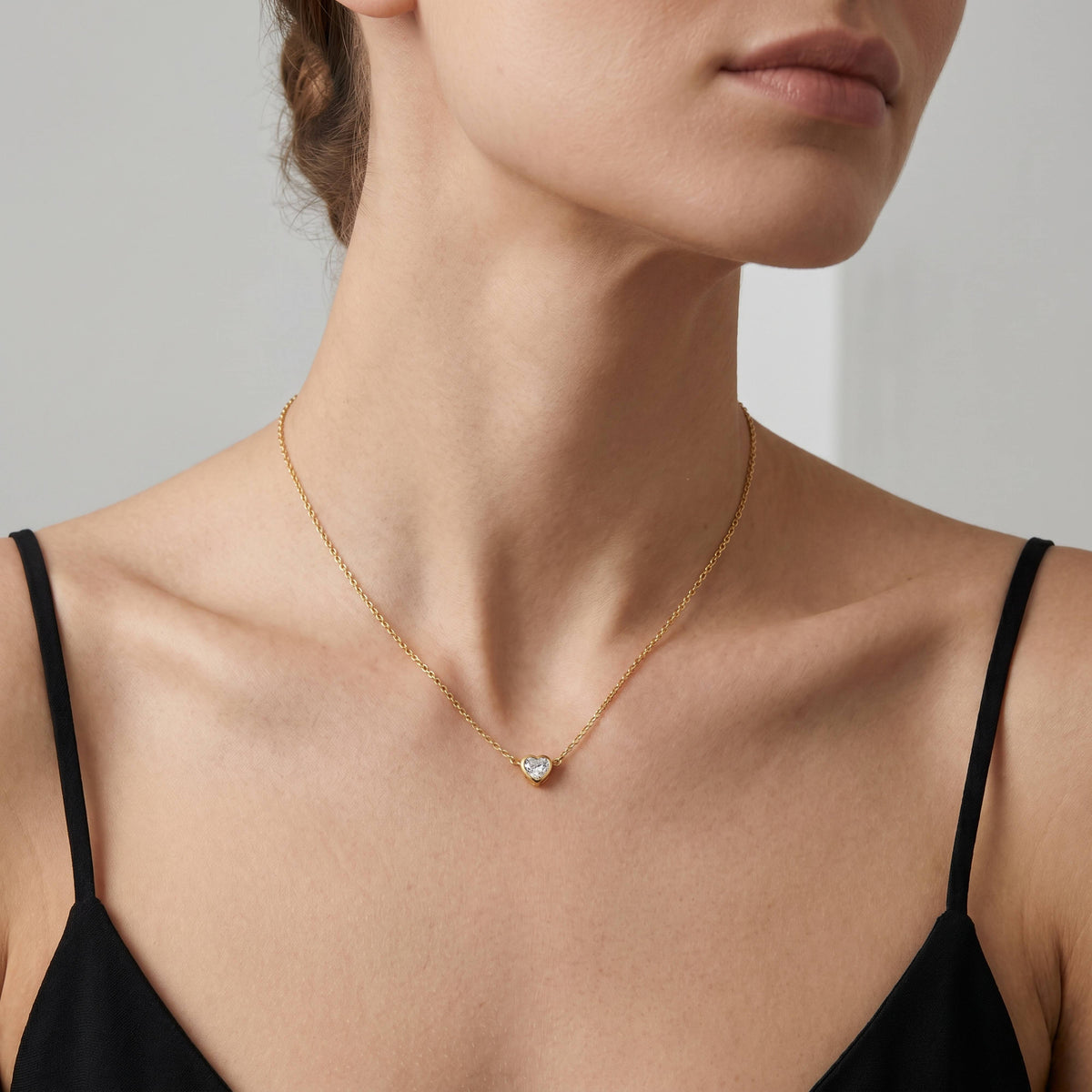Bezel Heart Necklace
