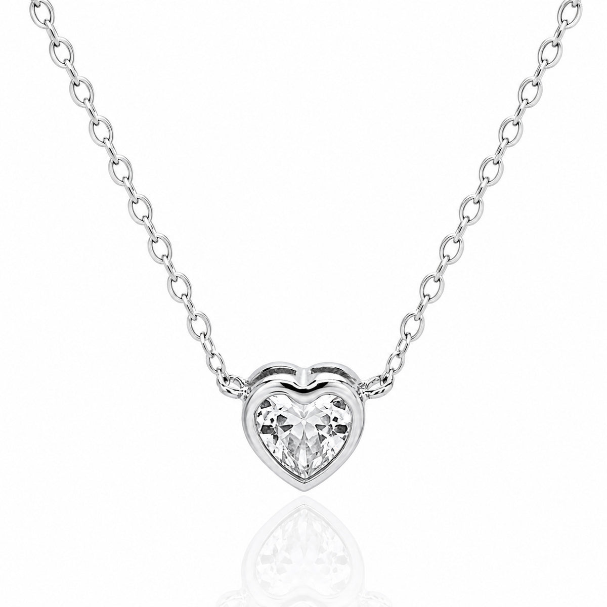 Bezel Heart Necklace
