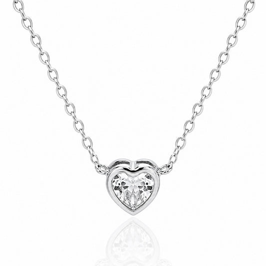 Bezel Heart Necklace