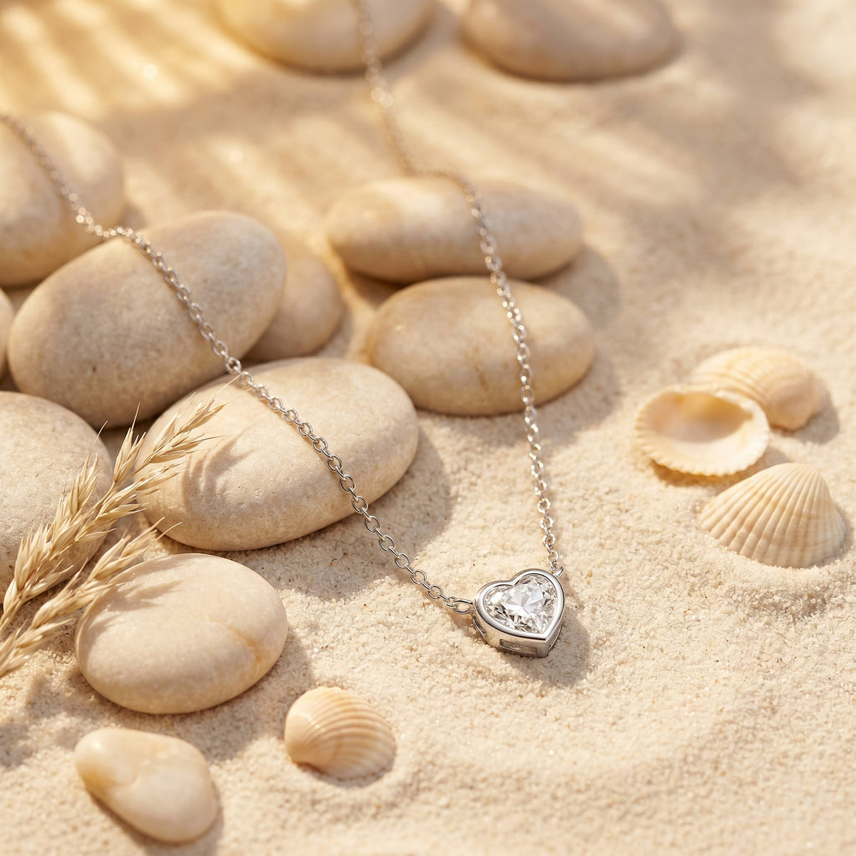 Bezel Heart Necklace