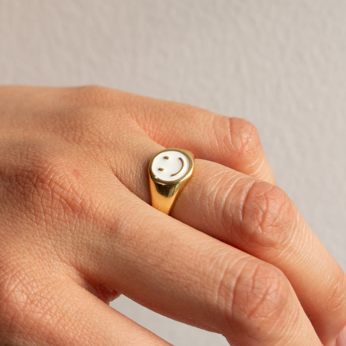 Smiley Enamel Ring