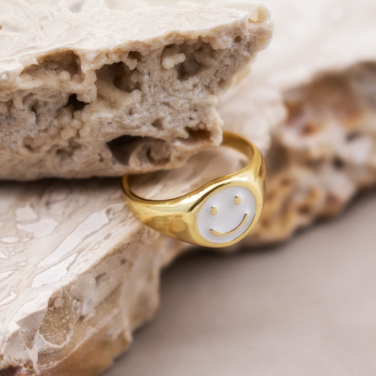 Smiley Enamel Ring