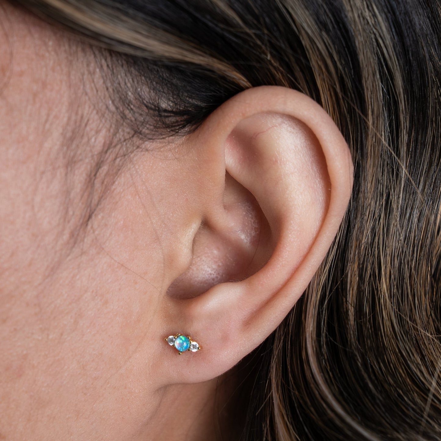 Blue Opal Studs