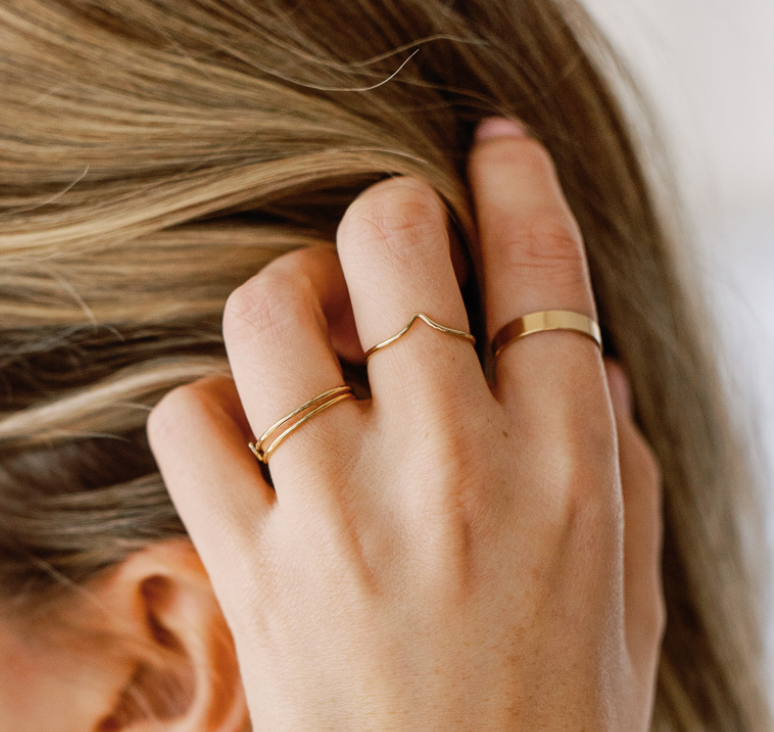 Chevron Ring - Gold Filled or Sterling Silver